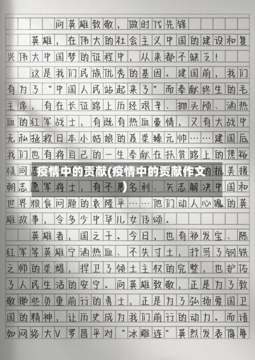 疫情中的贡献(疫情中的贡献作文)