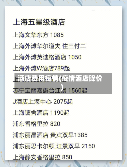 酒店费用疫情(疫情酒店降价)-第2张图片