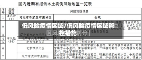 低风险疫情区域/低风险疫情区域管控措施