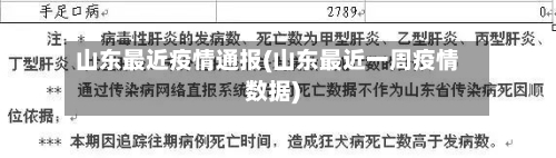 山东最近疫情通报(山东最近一周疫情数据)