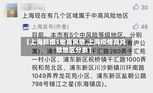 【上海新增1地高风险,上海疫情高风险地区分类】