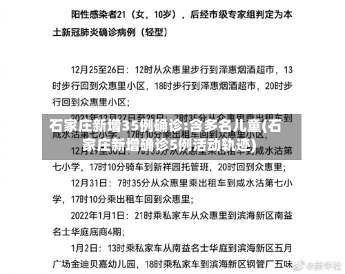 石家庄新增35例确诊:含多名儿童(石家庄新增确诊5例活动轨迹)-第2张图片