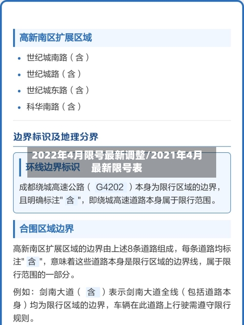 2022年4月限号最新调整/2021年4月最新限号表-第2张图片