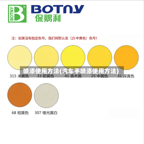 喷漆使用方法(汽车手喷漆使用方法)-第3张图片