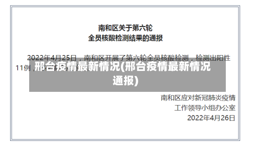 邢台疫情最新情况(邢台疫情最新情况通报)