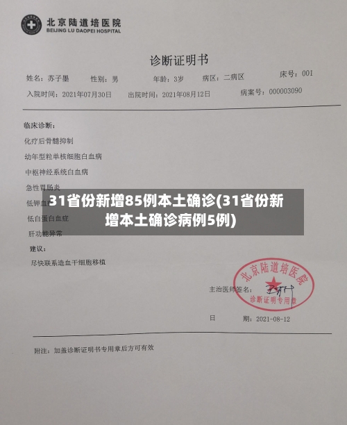 31省份新增85例本土确诊(31省份新增本土确诊病例5例)