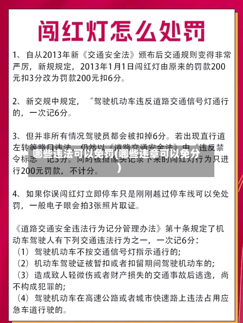 哪些违法可以免罚(哪些违章可以免分)-第2张图片